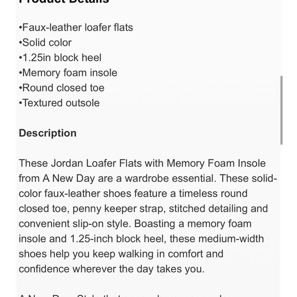 Women's Jordan Wide Width Loafer Flats with Memory Foam Insole -new - Picture 5 of 5